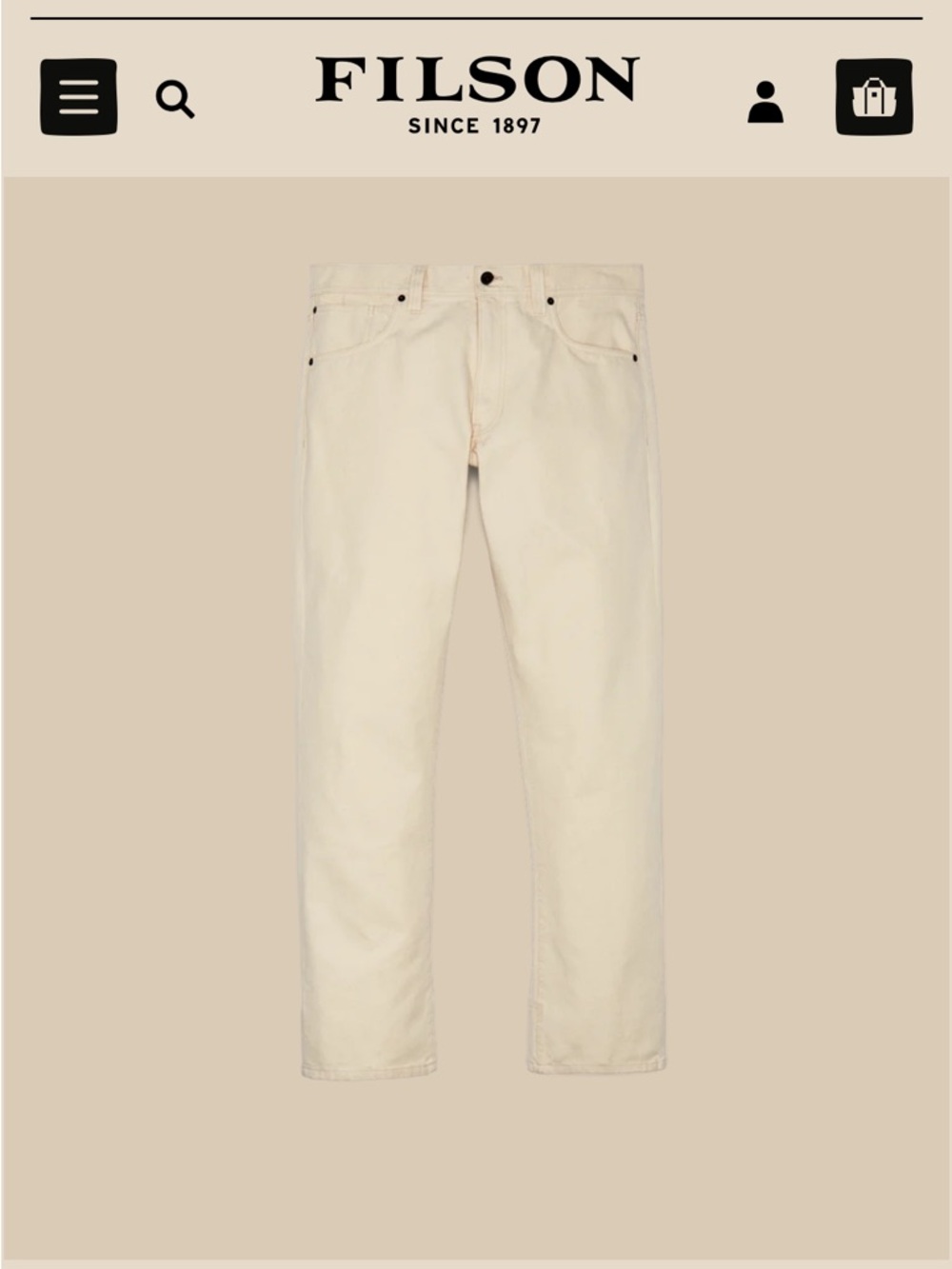 Filson Cream jeans